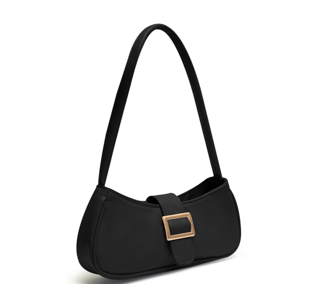 Lavender Shoulder Bag with Gold Buckle