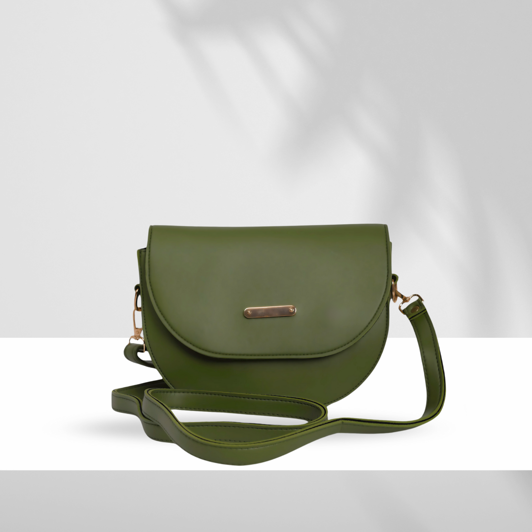 Fashionable olive shoulder purse