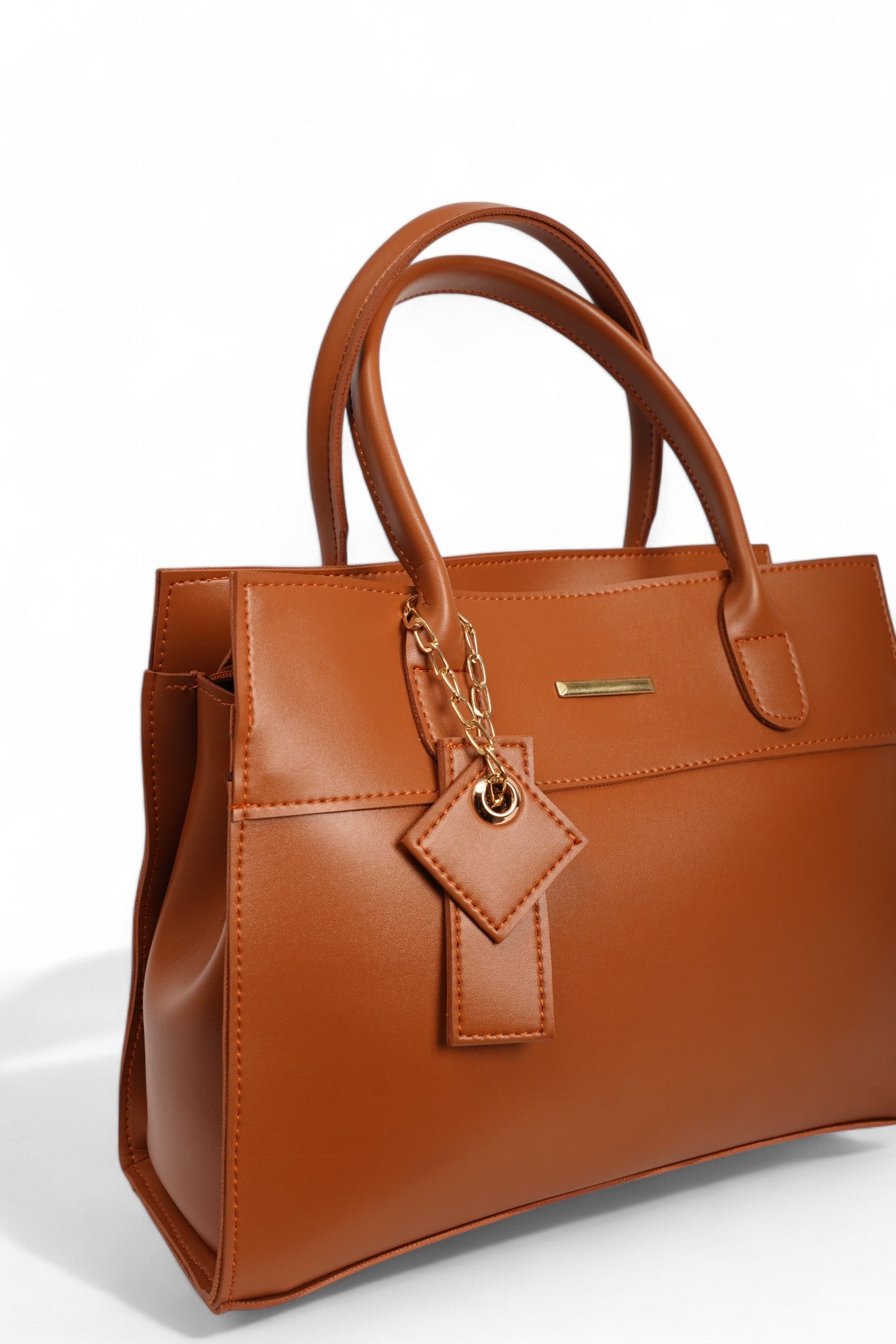 Chic brown handbag for office