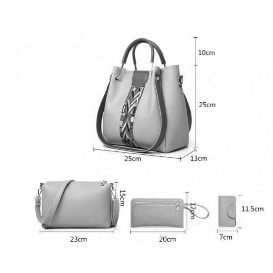 Capri 4 in 1 Black Handbag Set