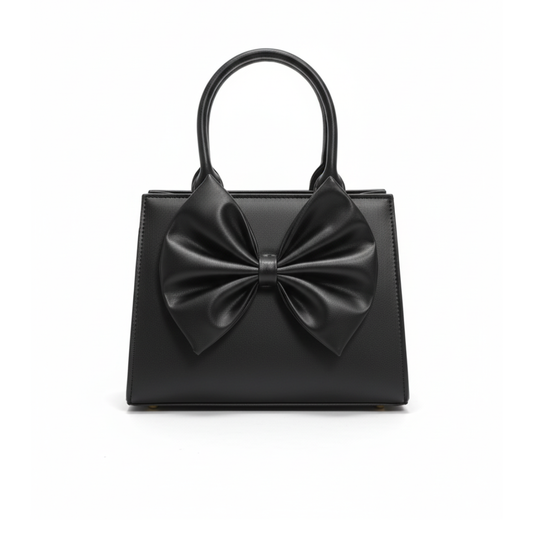 Aria classic black bow handbag for women