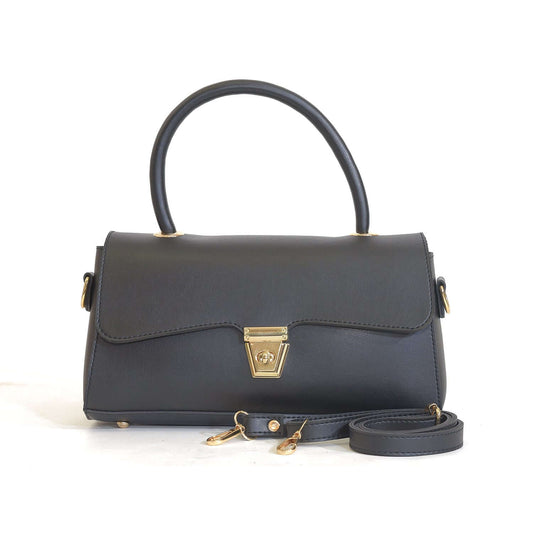 Florida black handbag with top handle