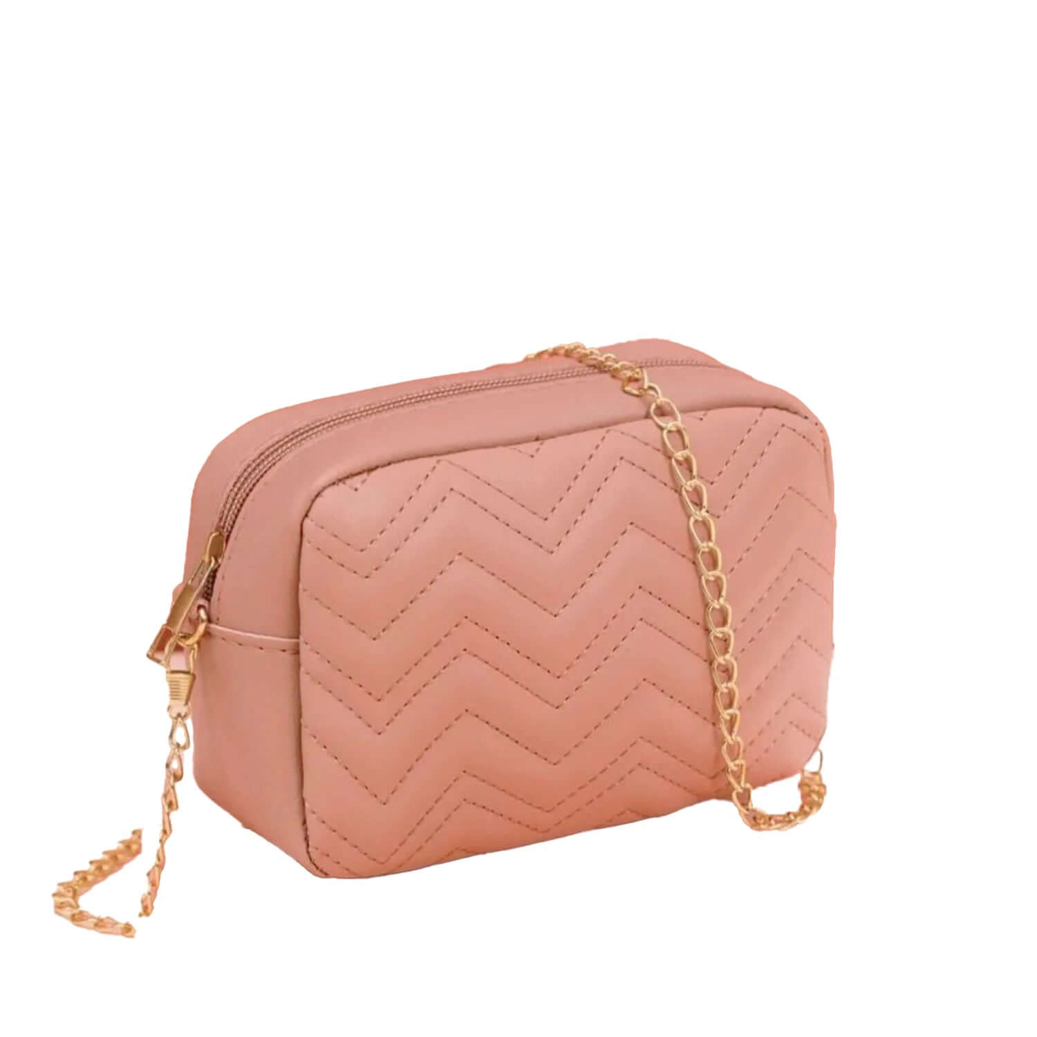 Pink quilted crossbody bag