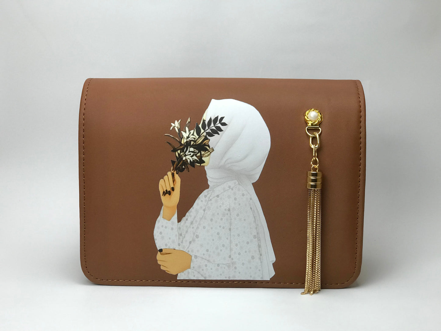 Elegant Brown shoulder bag for hijab girls
