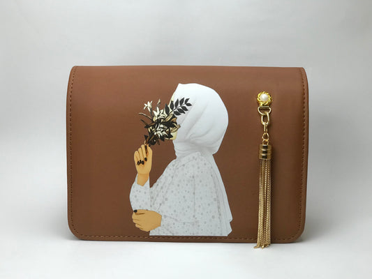 Elegant Brown shoulder bag for hijab girls